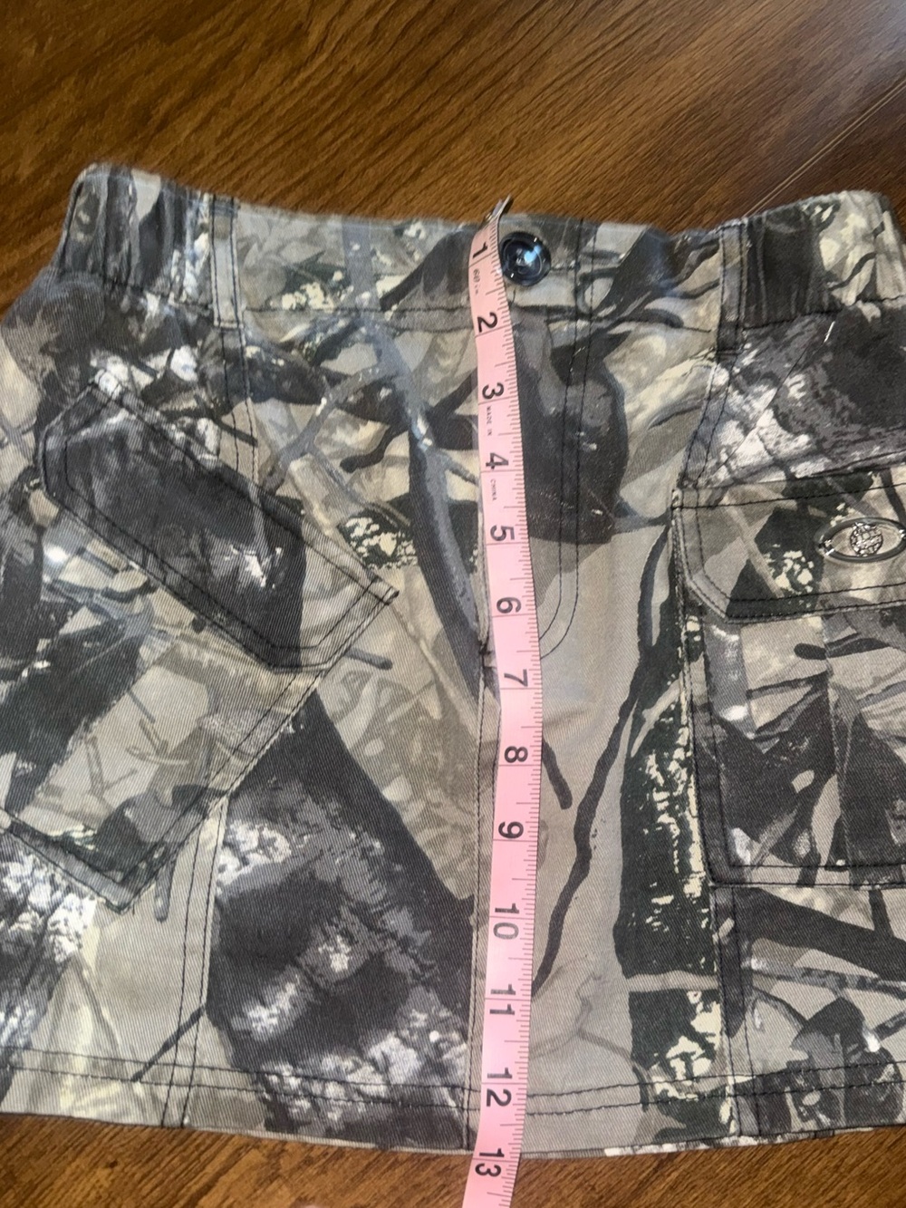 Luxe to Kill Camo Mini Skirt Gray Camo Cargo Mini Skirt Utility Pockets NWT - Picture 7 of 7